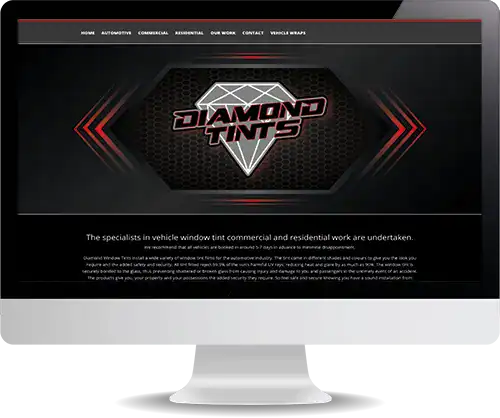 Diamond Window Tints website mockup