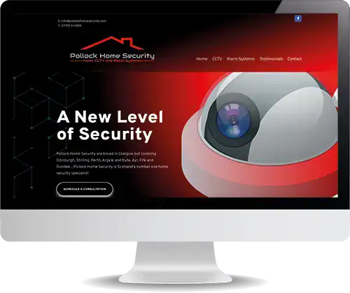 Pollock Home Security website mockup
